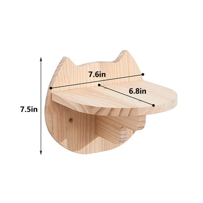 Wall Mounted Cat Climbing Shelf with Sisal Scratching Post – Four Step Stairway Platform Tree Gym Furniture for Active Indoor Cats.