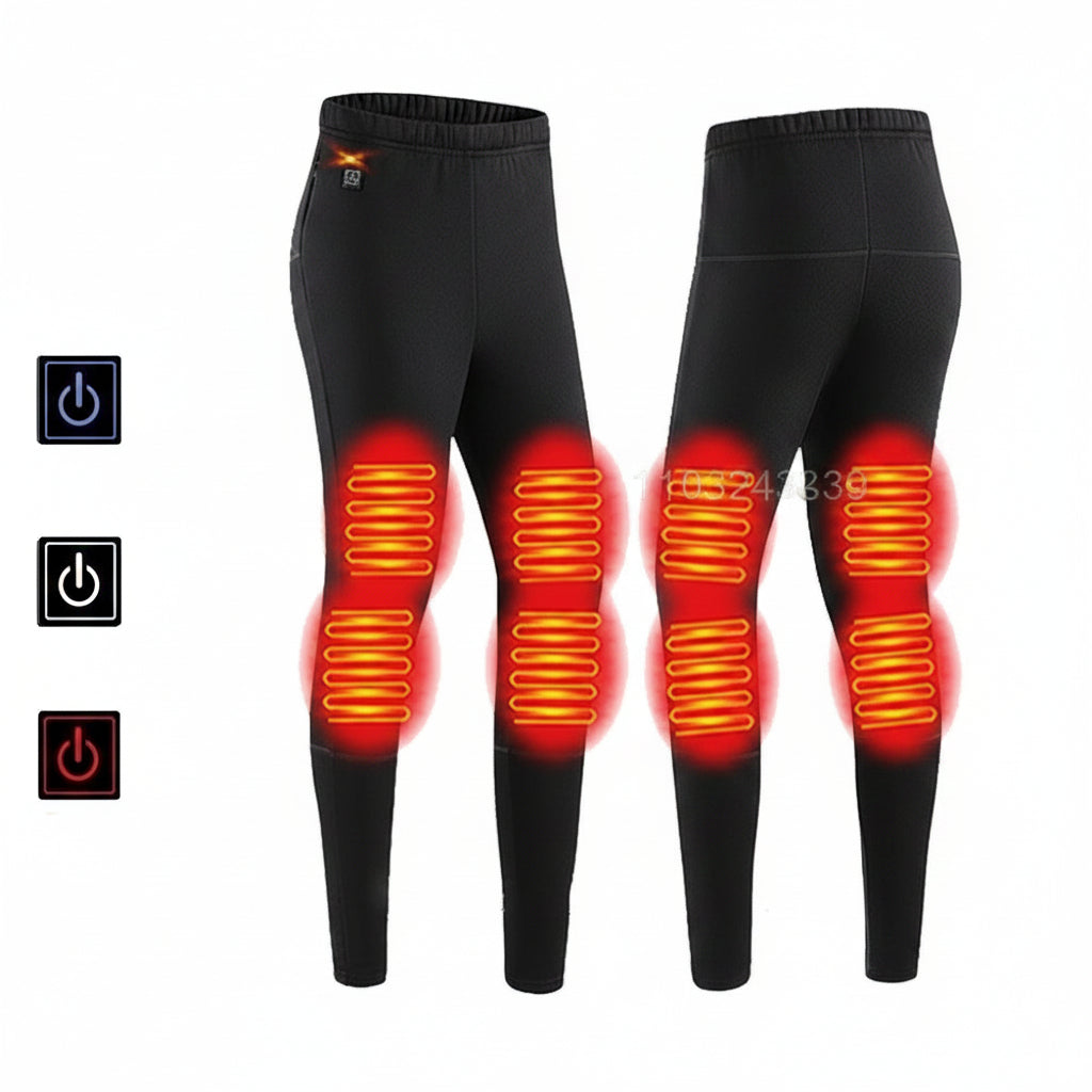 USB Heated Thermal Underwear Set - Self Heating Winter Base Layer for Skiing, Outdoor Sports and Cold Weather