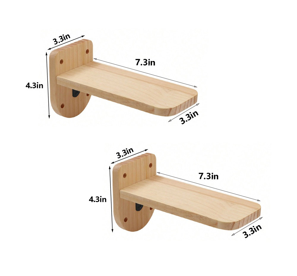 Wall Mounted Cat Climbing Shelf with Sisal Scratching Post – Four Step Stairway Platform Tree Gym Furniture for Active Indoor Cats.