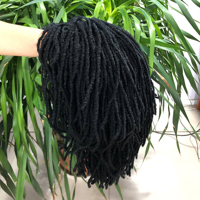 Braided Afro Bob Wig – 10 Inch Synthetic Dreadlock Short Curly Wig for Black Women Cosplay and Daily Fashion