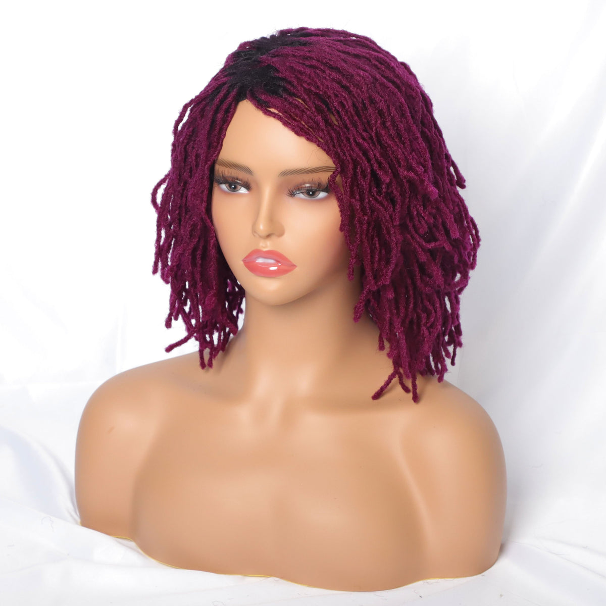 Braided Afro Bob Wig – 10 Inch Synthetic Dreadlock Short Curly Wig for Black Women Cosplay and Daily Fashion