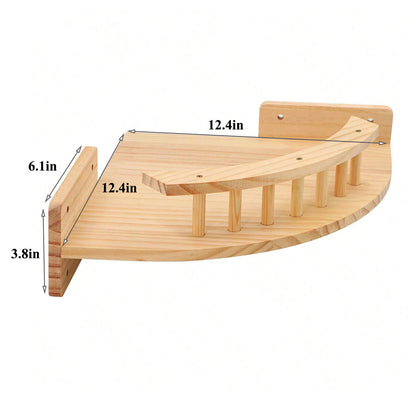 Wall Mounted Cat Climbing Shelf with Sisal Scratching Post – Four Step Stairway Platform Tree Gym Furniture for Active Indoor Cats.