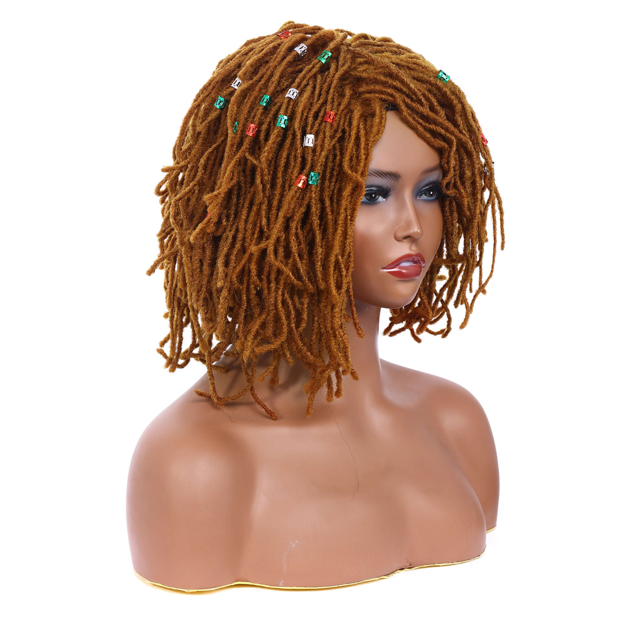 Braided Afro Bob Wig – 10 Inch Synthetic Dreadlock Short Curly Wig for Black Women Cosplay and Daily Fashion