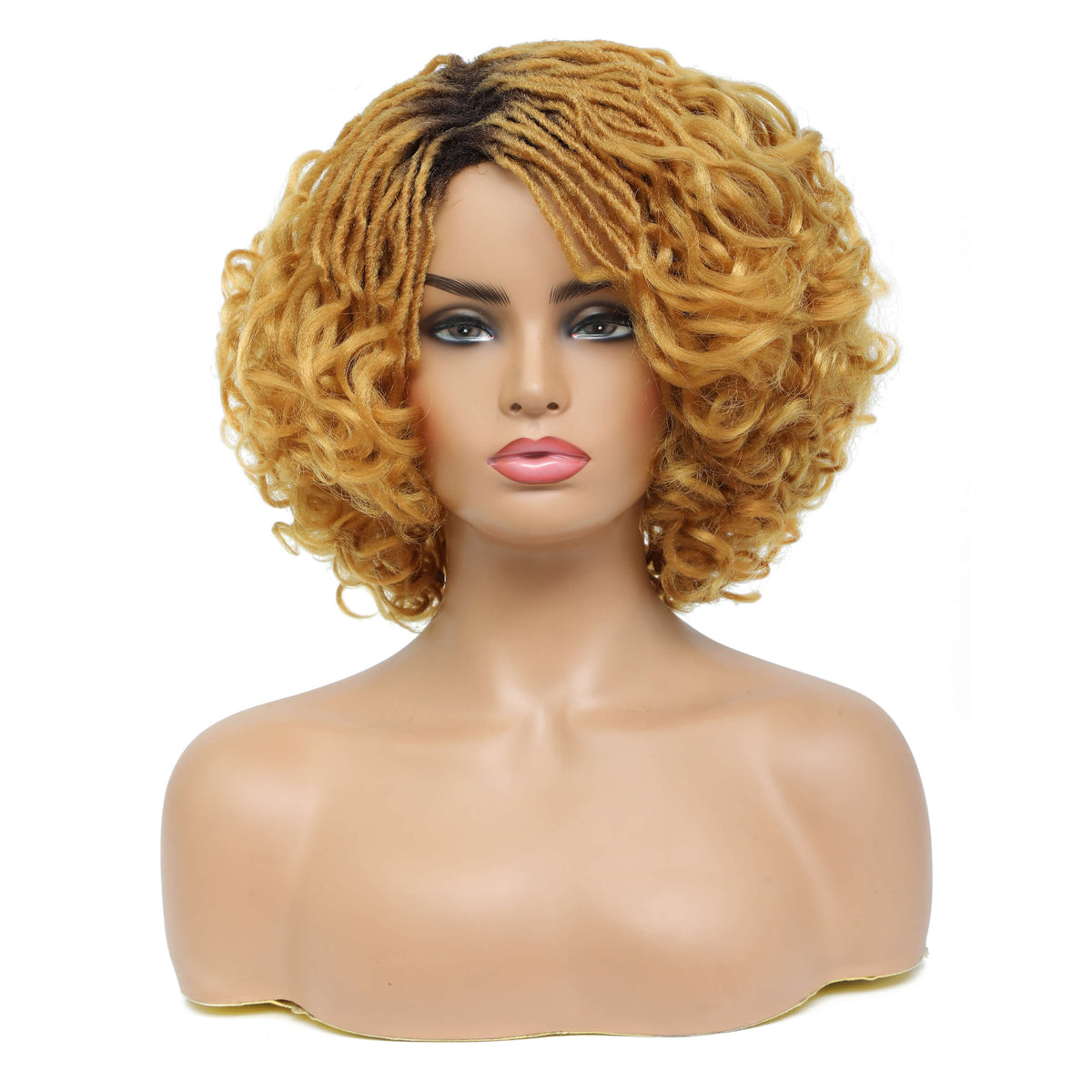 Braided Afro Bob Wig – 10 Inch Synthetic Dreadlock Short Curly Wig for Black Women Cosplay and Daily Fashion