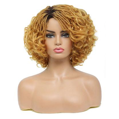 Braided Afro Bob Wig – 10 Inch Synthetic Dreadlock Short Curly Wig for Black Women Cosplay and Daily Fashion