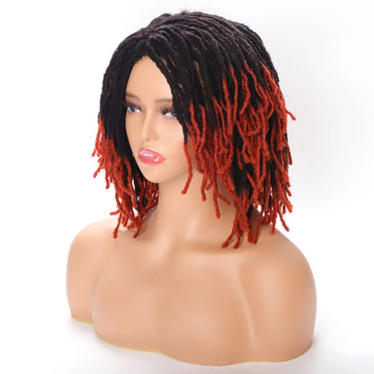 Braided Afro Bob Wig – 10 Inch Synthetic Dreadlock Short Curly Wig for Black Women Cosplay and Daily Fashion
