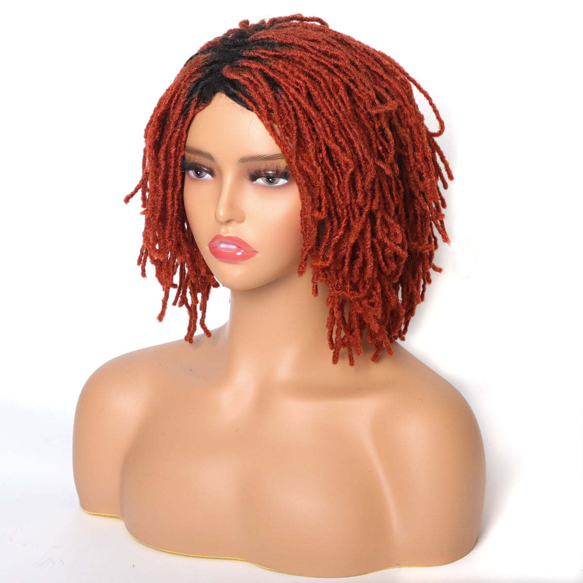 Braided Afro Bob Wig – 10 Inch Synthetic Dreadlock Short Curly Wig for Black Women Cosplay and Daily Fashion