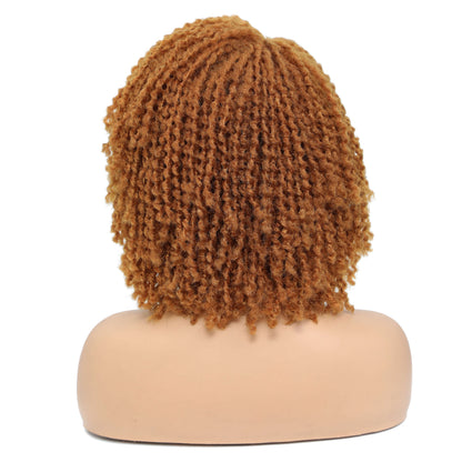 Braided Afro Bob Wig – 10 Inch Synthetic Dreadlock Short Curly Wig for Black Women Cosplay and Daily Fashion
