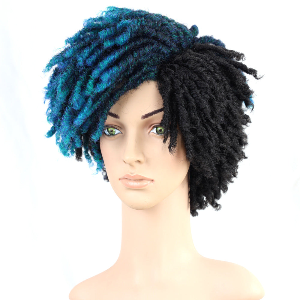 Braided Afro Bob Wig – 10 Inch Synthetic Dreadlock Short Curly Wig for Black Women Cosplay and Daily Fashion