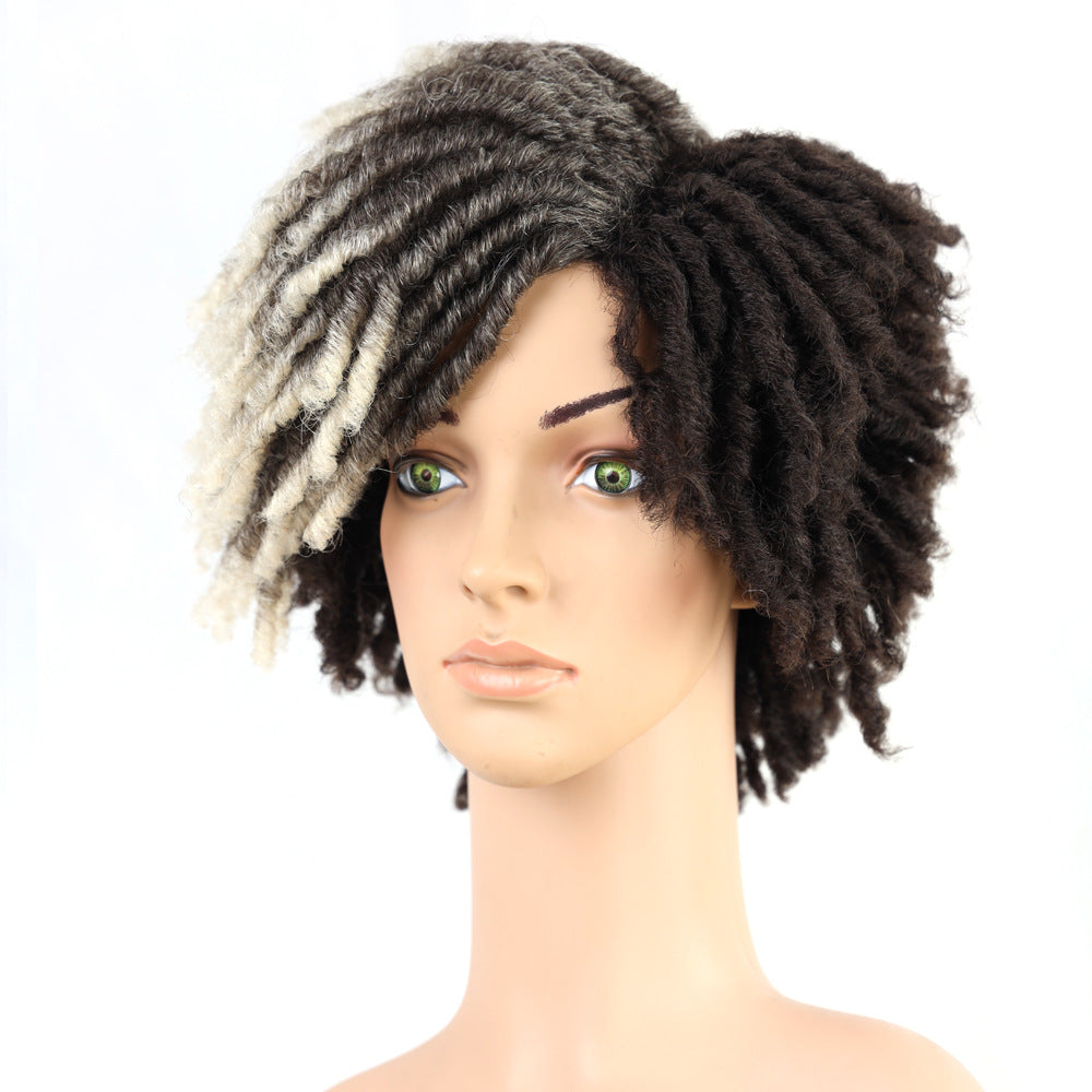Braided Afro Bob Wig – 10 Inch Synthetic Dreadlock Short Curly Wig for Black Women Cosplay and Daily Fashion