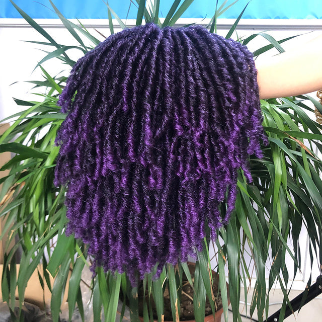 Braided Afro Bob Wig – 10 Inch Synthetic Dreadlock Short Curly Wig for Black Women Cosplay and Daily Fashion
