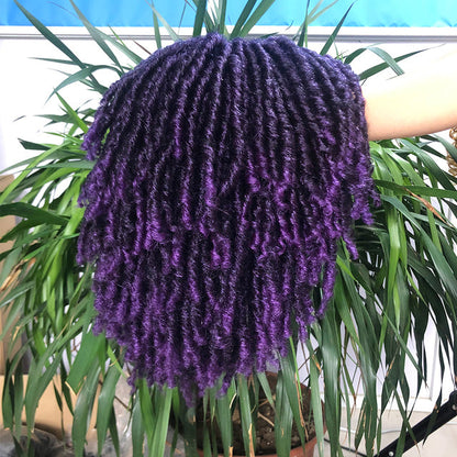 Braided Afro Bob Wig – 10 Inch Synthetic Dreadlock Short Curly Wig for Black Women Cosplay and Daily Fashion