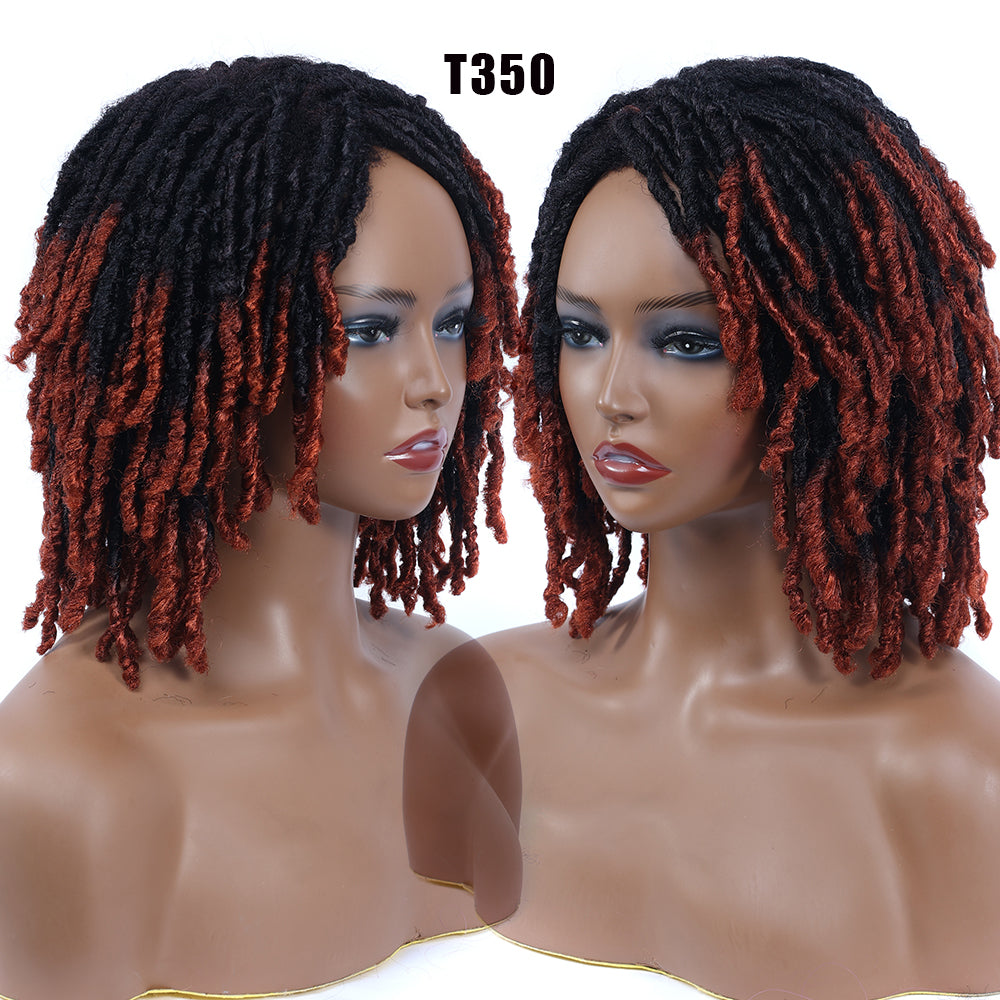 Braided Afro Bob Wig – 10 Inch Synthetic Dreadlock Short Curly Wig for Black Women Cosplay and Daily Fashion