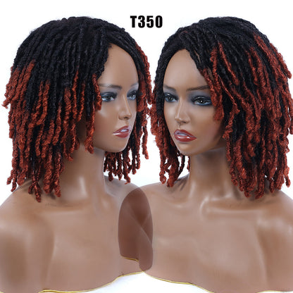 Braided Afro Bob Wig – 10 Inch Synthetic Dreadlock Short Curly Wig for Black Women Cosplay and Daily Fashion