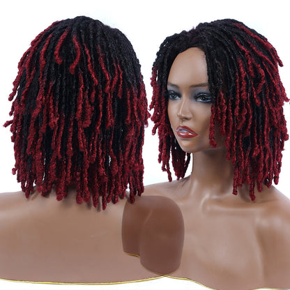 Braided Afro Bob Wig – 10 Inch Synthetic Dreadlock Short Curly Wig for Black Women Cosplay and Daily Fashion