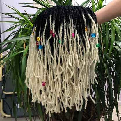 Braided Afro Bob Wig – 10 Inch Synthetic Dreadlock Short Curly Wig for Black Women Cosplay and Daily Fashion