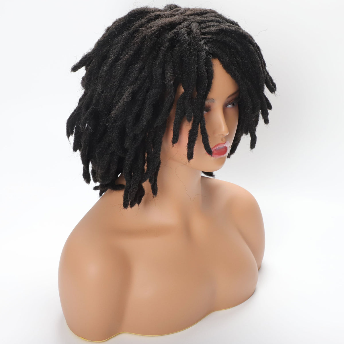 Braided Afro Bob Wig – 10 Inch Synthetic Dreadlock Short Curly Wig for Black Women Cosplay and Daily Fashion
