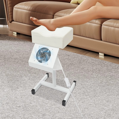 Professional Pedicure Stool – Height Adjustable Manicure Chair with Footrest and Built-In Dust Cleaning Fan for Nail Salon, Spa and Beauty Treatments