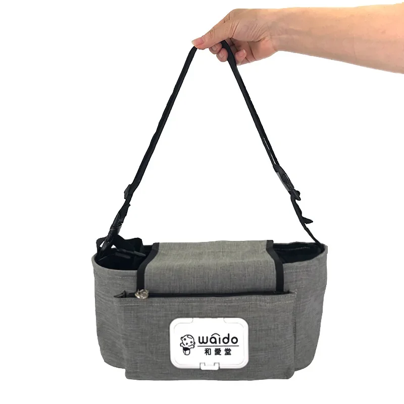Stroller Bag Organizer – Universal Baby Accessories Trolley Bag with Cup Holder for Newborn Travel Convenience