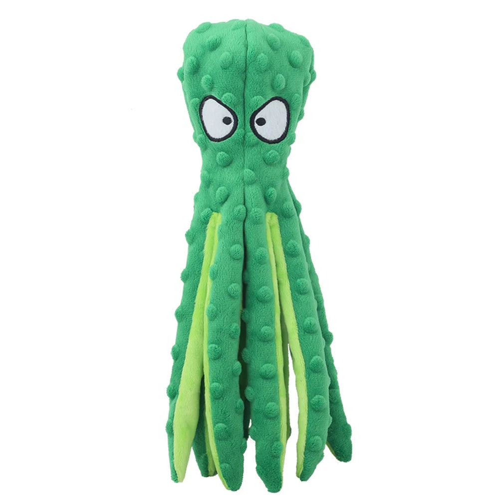 Octopus Sound Pet Chew Toy – Plush Chew Play Companion for Dogs & Cats with Teeth Cleaning & Crinkle Paper Fun