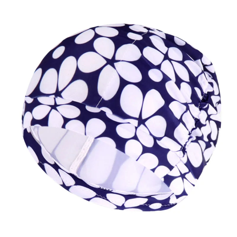 Stylish Stretch Nylon Swimming Cap – Elastic Turban-Style Swim Hat for Women, Girls & Long Hair Comfort in Pool or Spa
