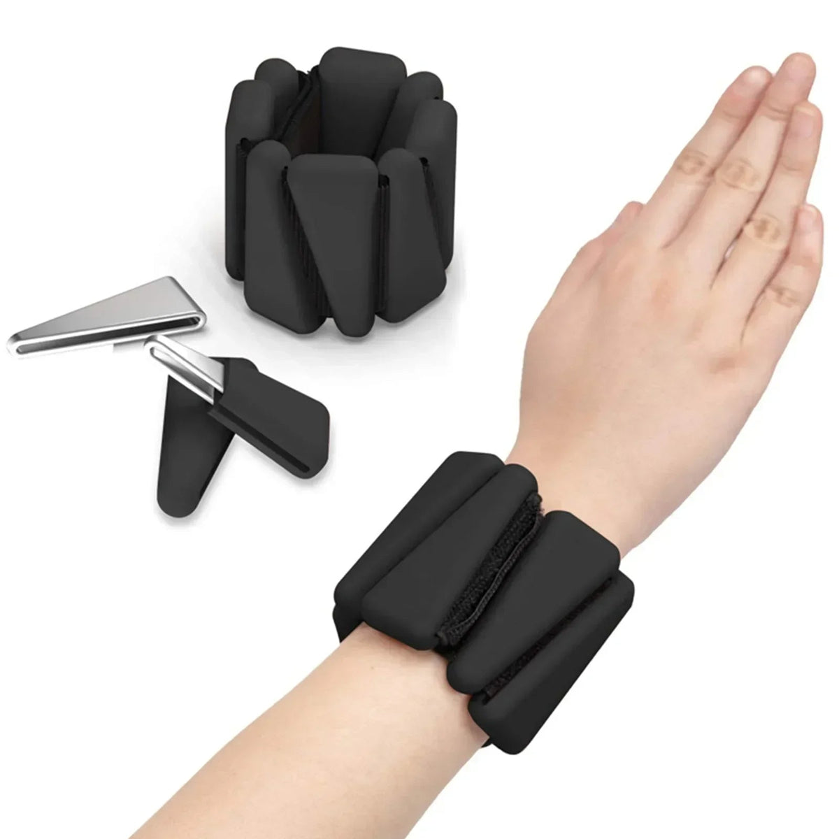 Adjustable Silicone Wrist Weights – 1/2 lb Lightweight Triangle Bracelets for Jogging, Fitness, and Yoga Strength Training Workouts