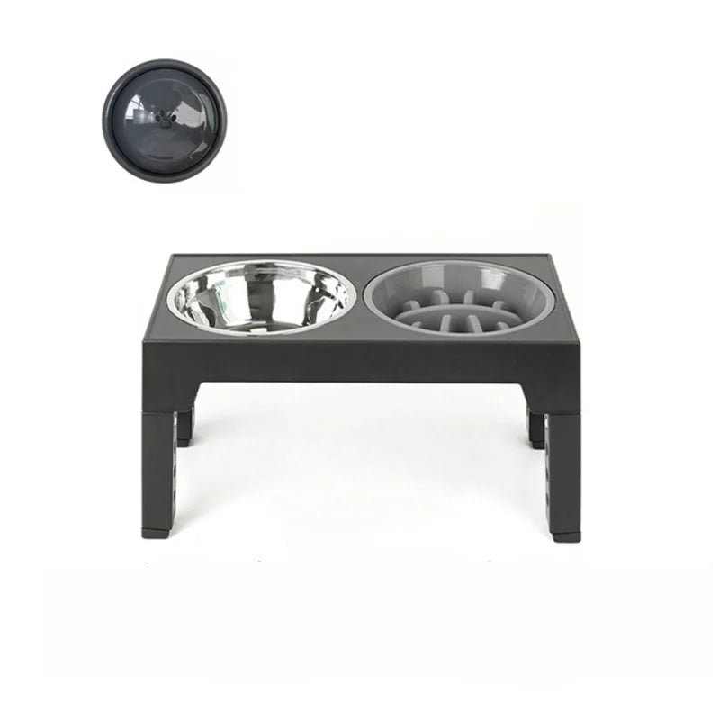 Elevated Stainless Steel Pet Bowls – Neck Support Design to Prevent Overturning and Slow Feeding