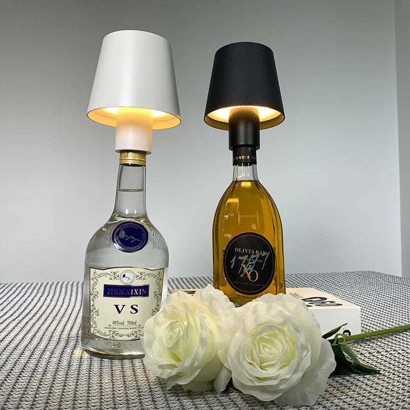 Portable LED Wine Bottle Table Lamp – Rechargeable Ambient Light for Bars & Cafés