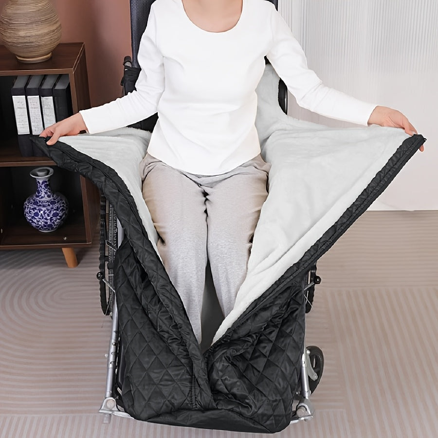 Warm Wheelchair Blanket – Thickened Waterproof Double-Layered Oxford Cloth Cover for Elderly & Sick in Autumn/Winter
