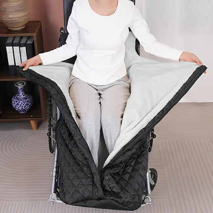 Warm Wheelchair Blanket – Thickened Waterproof Double-Layered Oxford Cloth Cover for Elderly & Sick in Autumn/Winter