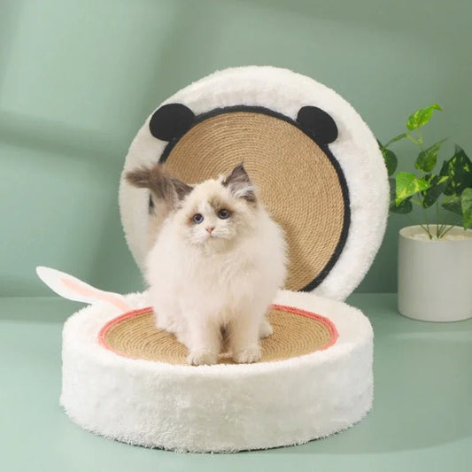 Cat Scratcher & Bed – 2-in-1  Adorable Shaped Scratch Pad for Cats, Protects Paws & Provides Cozy Comfort for Kittens