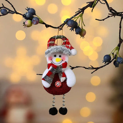 Christmas Cartoon Plush Doll Hanging Ornaments – Adorable Santa Claus, Snowman, Reindeer, Bear, and Tree Ornaments for a Joyful Holiday Touch
