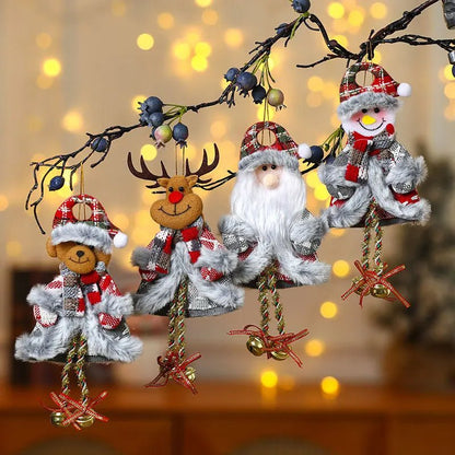 Christmas Cartoon Plush Doll Hanging Ornaments – Adorable Santa Claus, Snowman, Reindeer, Bear, and Tree Ornaments for a Joyful Holiday Touch