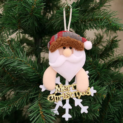 Christmas Cartoon Plush Doll Hanging Ornaments – Adorable Santa Claus, Snowman, Reindeer, Bear, and Tree Ornaments for a Joyful Holiday Touch
