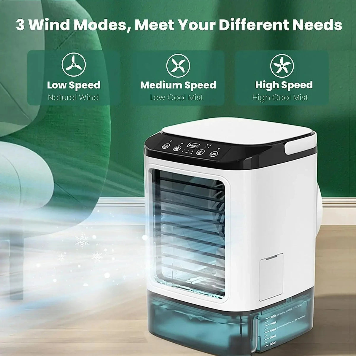3-Speed Portable Aircon with Ultrasonic Cooling