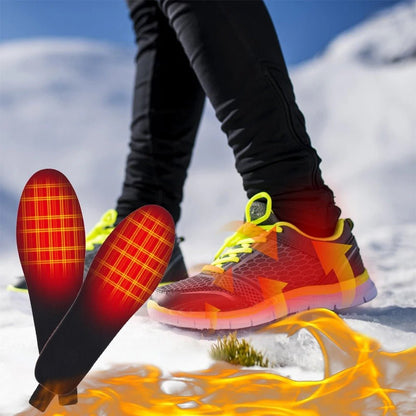 Electric Heated Insoles - Remote Control, Foot Warmers USB Heated Insoles for Men and Women for Outdoor Sports and Indoor Warmth