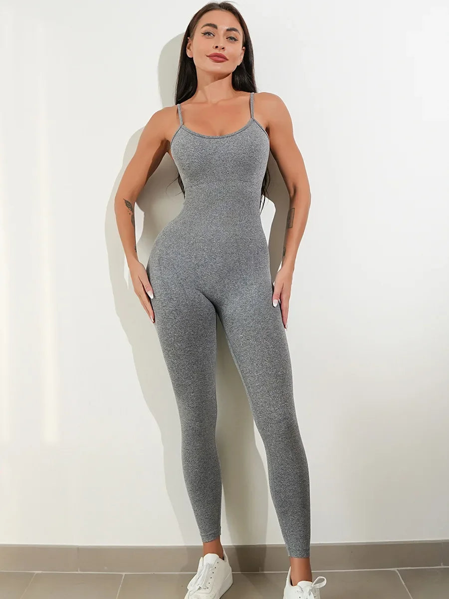 Women's Sexy Seamless Unitard Yoga Jumpsuit – Tracksuit for Fitness, Gym & Sporty Workout Fashion