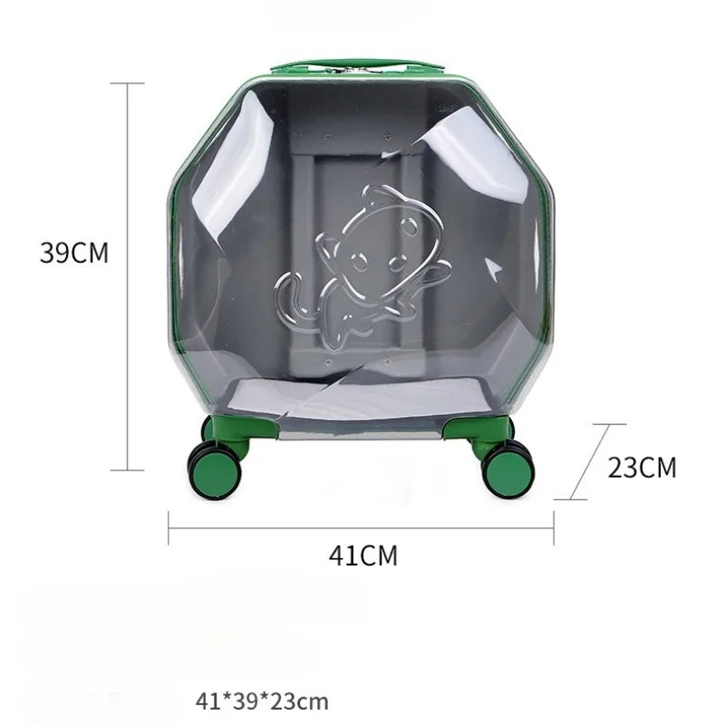 Transparent Pet Suitcase – Large Capacity Bubble Box for Stylish Pet Travel