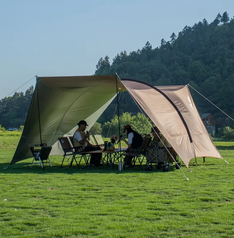 Foldable Tunnel Canopy Tent – UV-Resistant Rainproof Outdoor Shade with Silver Coating for Camping, Beach, or Backyard Shelter