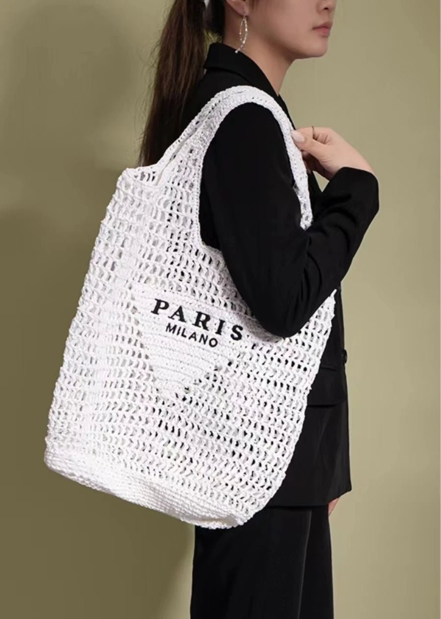Handwoven Straw Summer Shoulder Bag for Women – Spacious Hollow Out Design, Perfect for Summer Beach Vacations & Casual Outings