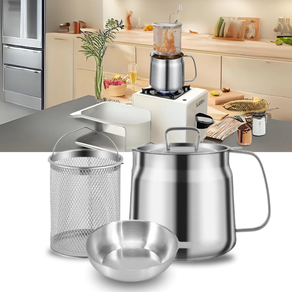 2-in-1 Stainless Steel Deep Frying Pot