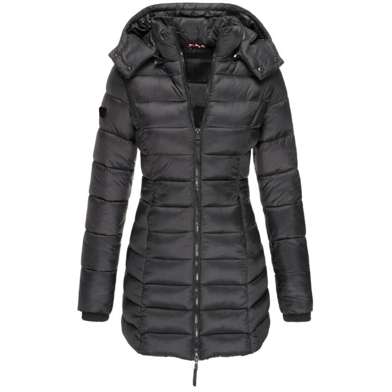 Comfortable down jacket with hood and zipper