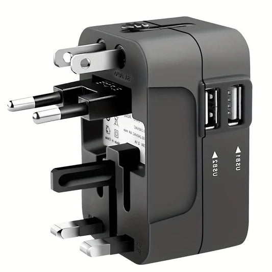 Worldwide Travel Adapter with Dual USB Charging Ports