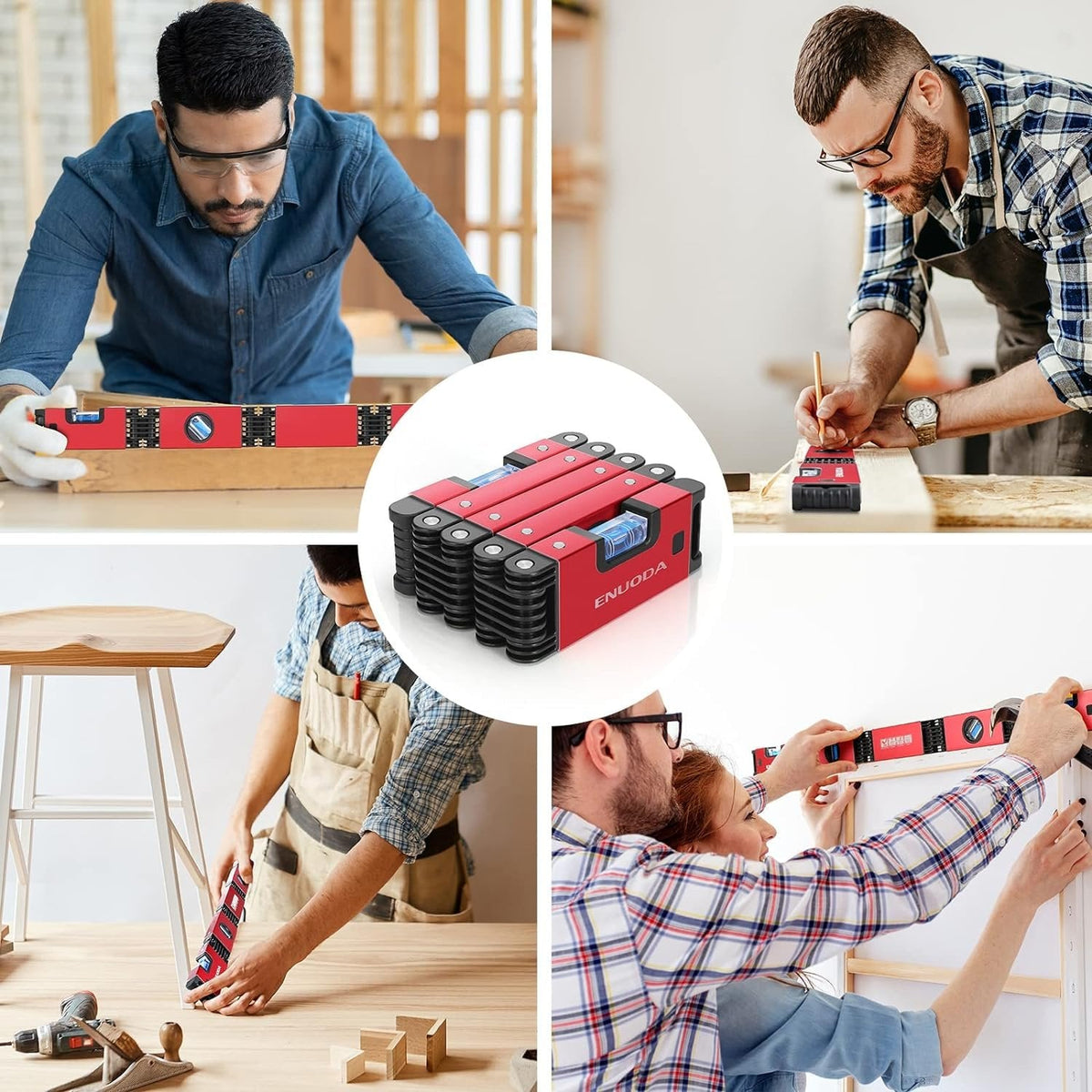 Multifunction Foldable Level - Woodworking Measurement Tools for Craftsman Plumbers Carpenters Bricklayers