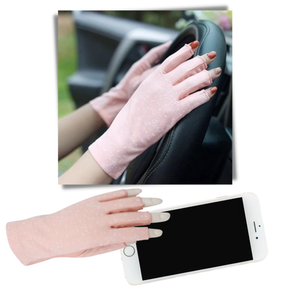 Stylish UV-Protective Cotton Gloves