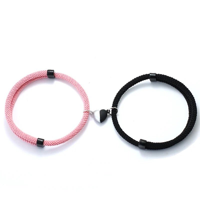 Romantic Magnet Couple Bracelet -  Pair Magnetic Spherical Bracelets for Friendship and Couples Perfect for Valentine's Day
