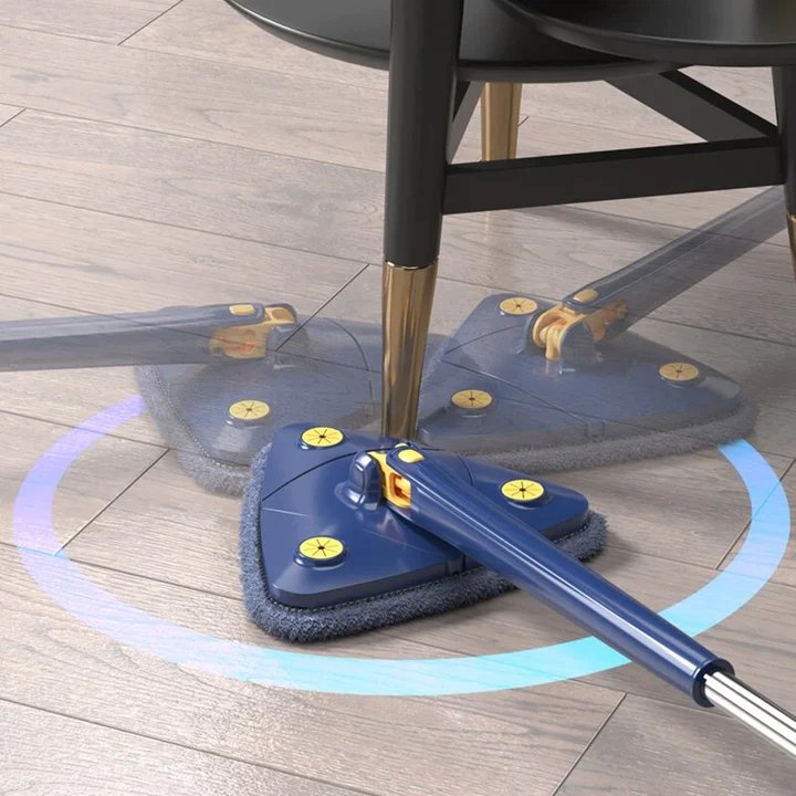 Telescopic Triangle Mop - 360° Rotatable Adjustable Cleaning Mop Extendable with Long Handle Hand