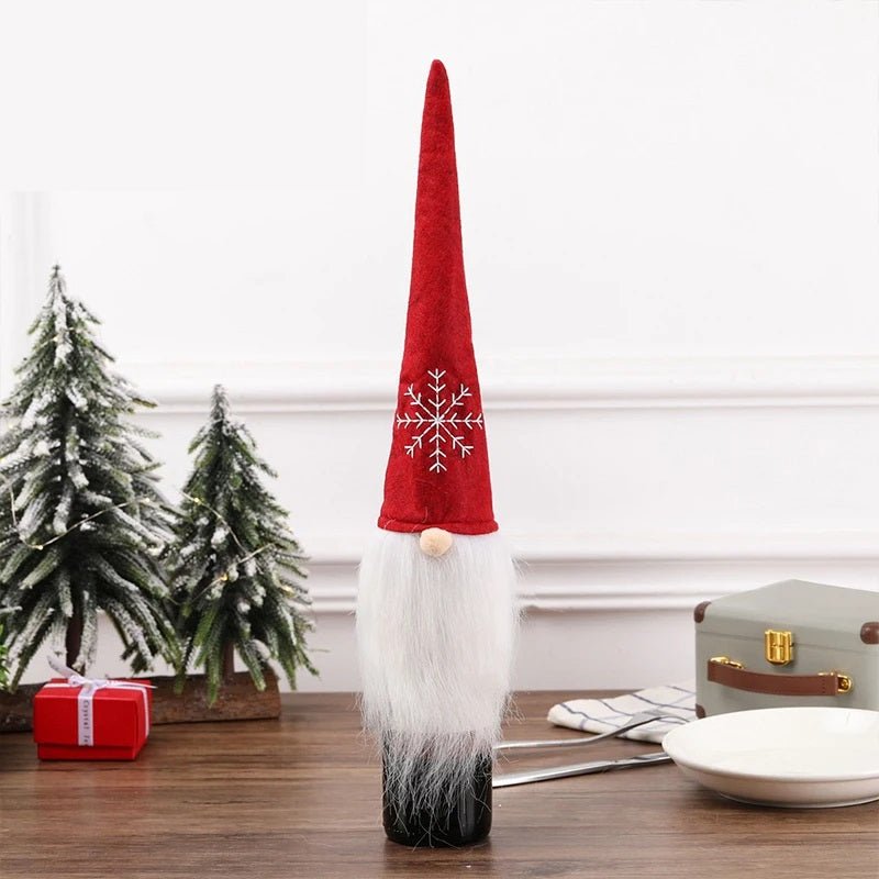 Velvet Christmas Wine Bottle Covers – Stylish Dress Set for Festive Table Décor & Perfect Holiday Gifts