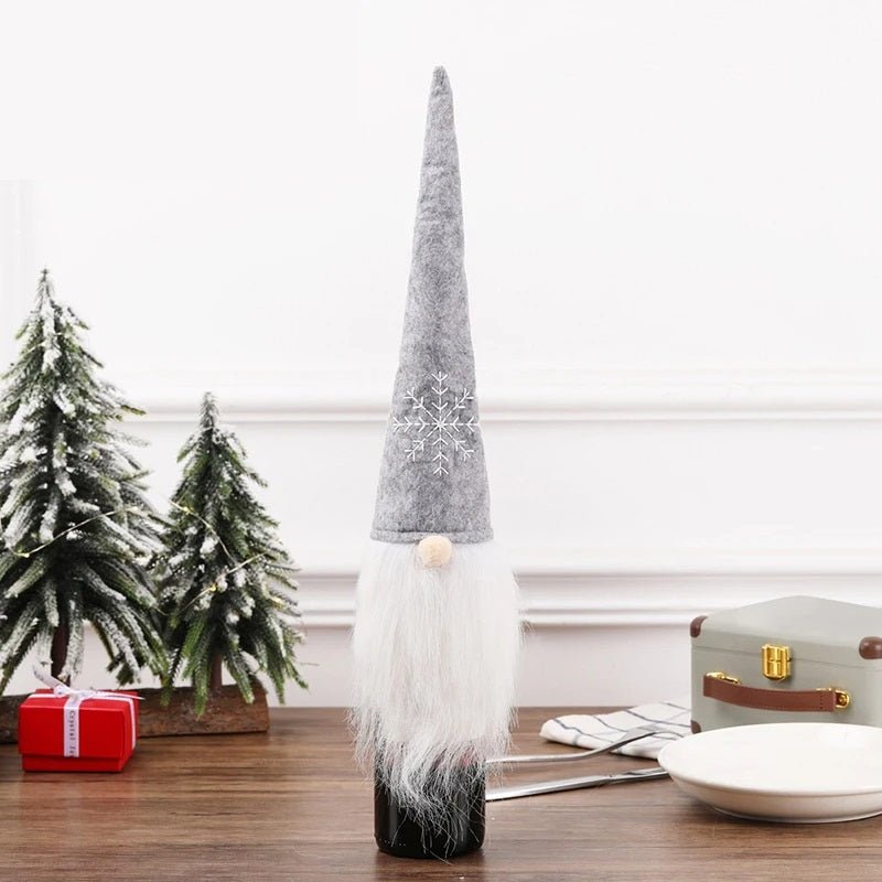Velvet Christmas Wine Bottle Covers – Stylish Dress Set for Festive Table Décor & Perfect Holiday Gifts