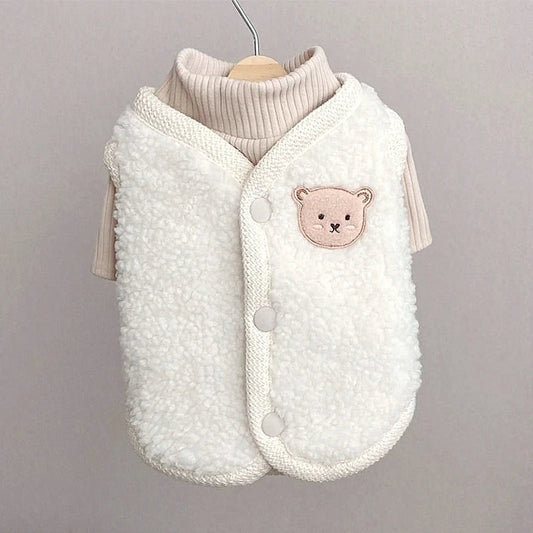 Winter Pet Vest Jacket for Dogs & Cats – Thick Warm Sweater Coat for Small Breeds, Stylish and Cozy Cold Weather Petwear